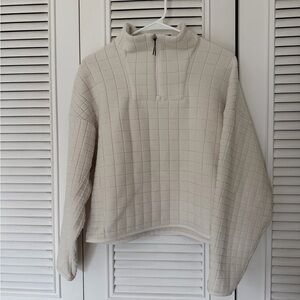 Lululemon Lab Textured Grid Fleece Half Zip - White Opal
